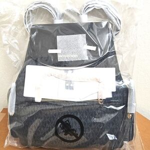 Michael Kors Black Jet Set Large Logo Backpack